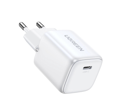 Ładowarka do smartfonów UGREEN Szybka ładowarka sieciowa Nexode Mini GaN USB C 30W PD biała